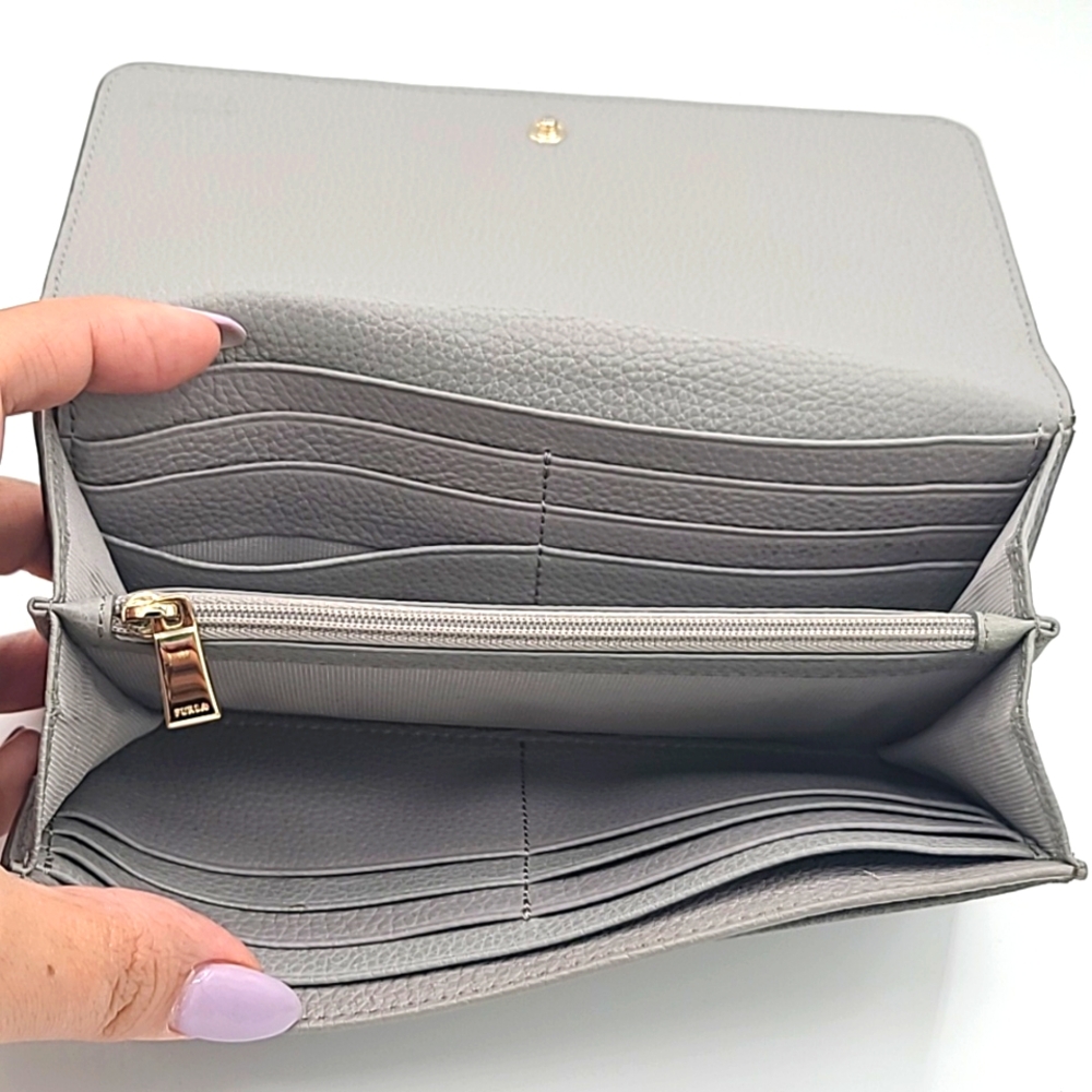 FURLA Gray Leather Long Wallet - Picture 11 of 15